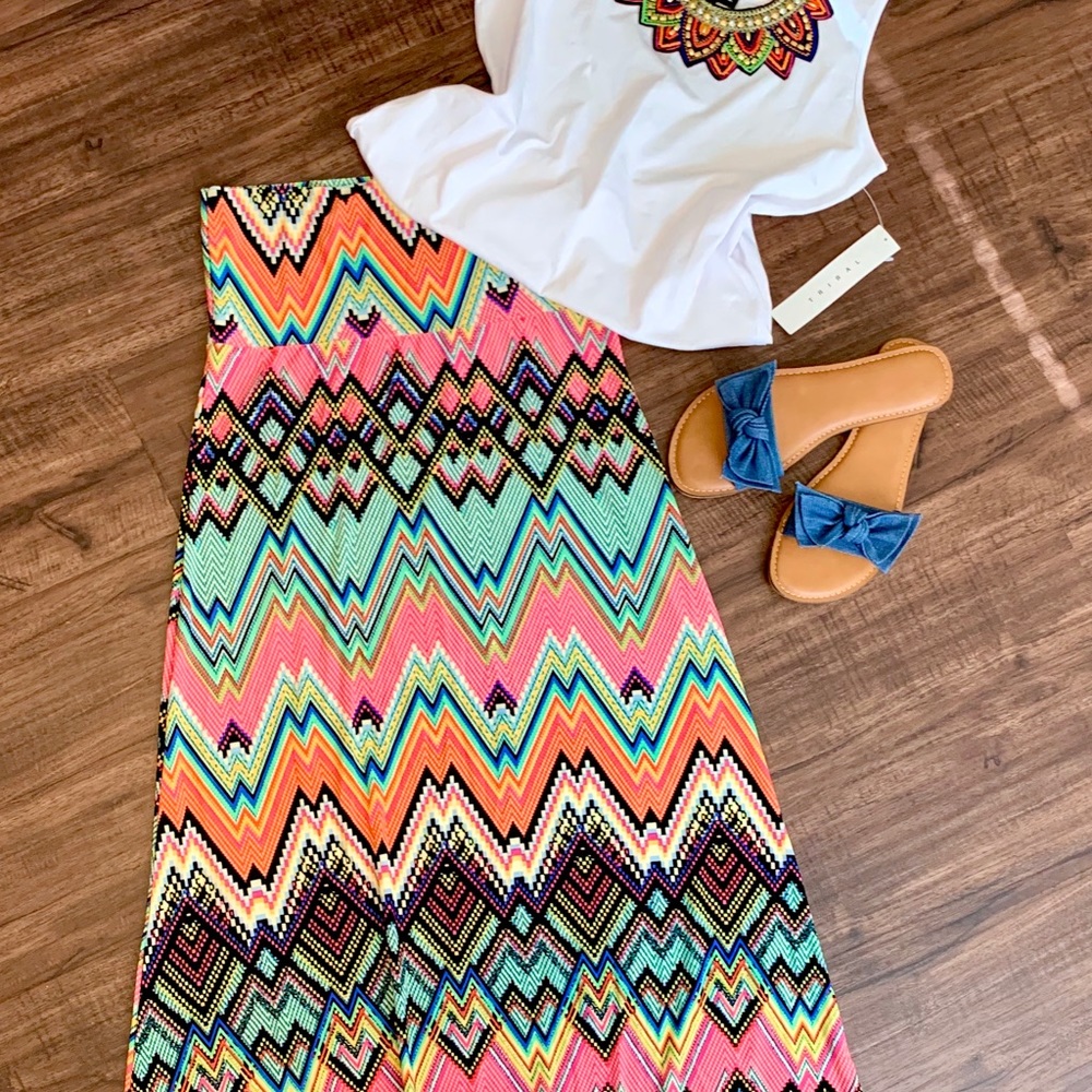 NEW HIGH WAIST FOLD/OVER MAXI-SKIRT, MED
